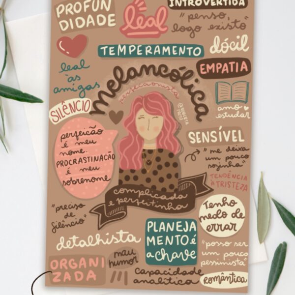 Poster Temperamento Melancólica Rosa